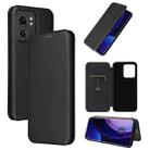 For Motorola Edge 40 Carbon Fiber Texture Flip Leather Phone Case(Black) - 1