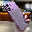 For iPhone 12 Metallic Glitter Powder Shockproof Phone Case(Purple) - 1