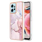 For Xiaomi Redmi Note 12 4G Global Electroplating Marble Dual-side IMD Phone Case(Rose Gold 005) - 1