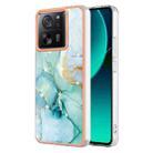 For Xiaomi 13T/13T Pro Electroplating Marble Dual-side IMD Phone Case(Green 003) - 1