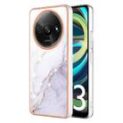 For Xiaomi Redmi A3 Electroplating Marble Dual-side IMD Phone Case(White 006) - 1
