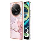 For Xiaomi Redmi A3 Electroplating Marble Dual-side IMD Phone Case(Rose Gold 005) - 1