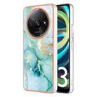 For Xiaomi Redmi A3 Electroplating Marble Dual-side IMD Phone Case(Green 003) - 1