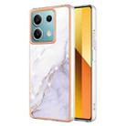 For Xiaomi Redmi Note 13 5G Global Electroplating Marble Dual-side IMD Phone Case(White 006) - 1