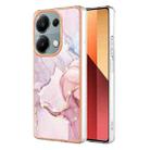 For Xiaomi Redmi Note 13 Pro 4G Global Electroplating Marble Dual-side IMD Phone Case(Rose Gold 005) - 1