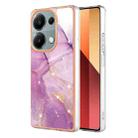 For Xiaomi Poco M6 Pro 4G Electroplating Marble Dual-side IMD Phone Case(Purple 001) - 1