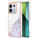 For Xiaomi Redmi Note 13 Pro 5G Global Electroplating Marble Dual-side IMD Phone Case(White 006) - 1