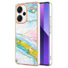 For Xiaomi Redmi Note 13 Pro+ 5G Electroplating Marble Dual-side IMD Phone Case(Green 004) - 1