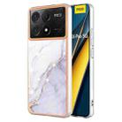 For Xiaomi K70E Electroplating Marble Dual-side IMD Phone Case(White 006) - 1