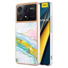 For Xiaomi K70E Electroplating Marble Dual-side IMD Phone Case(Green 004) - 1