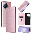 For Xiaomi Civi 3 5G Carbon Fiber Texture Flip Leather Phone Case(Pink) - 1