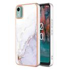 For Nokia C12 Electroplating Marble Dual-side IMD Phone Case(White 006) - 1