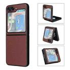 For Samsung Galaxy Z Flip5 5G PU Leather PC Phone Case(Brown) - 1