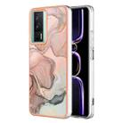 For Xiaomi Poco F5 Pro 5G/Redmi K60 Electroplating Marble Dual-side IMD TPU Phone Case(Rose Gold 015) - 1