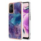 For Xiaomi Redmi Note 12S 4G Electroplating Marble Dual-side IMD Phone Case(Purple 016) - 1