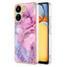 For Xiaomi Redmi 13C 4G Electroplating Marble Dual-side IMD TPU Phone Case(Pink 013) - 1