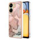 For Xiaomi Redmi 13C 4G Electroplating Marble Dual-side IMD Phone Case(Rose Gold 015) - 1