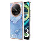 For Xiaomi Redmi A3 Electroplating Marble Dual-side IMD TPU Phone Case(Blue 018) - 1