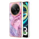 For Xiaomi Redmi A3 Electroplating Marble Dual-side IMD TPU Phone Case(Pink 013) - 1