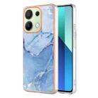 Xiaomi Redmi Note 13 4G Electroplating Marble Dual-side IMD TPU Phone Case(Blue 018) - 1