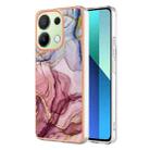 Xiaomi Redmi Note 13 4G Electroplating Marble Dual-side IMD TPU Phone Case(Rose Red 014) - 1