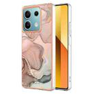 For Xiaomi Redmi Note 13 5G Global Electroplating Marble Dual-side IMD TPU Phone Case(Rose Gold 015) - 1