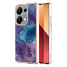 For Xiaomi Redmi Note 13 Pro 4G/Poco M6 Pro 4G Electroplating Marble Dual-side IMD TPU Phone Case(Purple 016) - 1