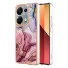 For Xiaomi Redmi Note 13 Pro 4G/Poco M6 Pro 4G Electroplating Marble Dual-side IMD TPU Phone Case(Rose Red 014) - 1