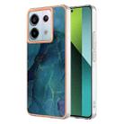 For Xiaomi Redmi Note 13 Pro 5G Electroplating Marble Dual-side IMD TPU Phone Case(Green 017) - 1