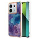 For Xiaomi Redmi Note 13 Pro 5G Global Electroplating Marble Dual-side IMD TPU Phone Case(Purple 016) - 1