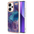 For Xiaomi Redmi Note 13 Pro+ Electroplating Marble Dual-side IMD TPU Phone Case(Purple 016) - 1