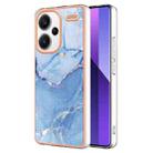 For Xiaomi Redmi Note 13 Pro+ Electroplating Marble Dual-side IMD TPU Phone Case(Blue 018) - 1