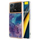 For Xiaomi Poco X6 Pro / Redmi K70E Electroplating Marble Dual-side IMD TPU Phone Case(Purple 016) - 1