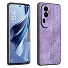 For OPPO Reno10 AZNS 3D Embossed Skin Feel Phone Case(Purple) - 1