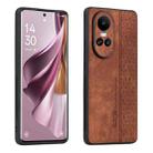 For OPPO Reno10 Global / Reno10 Pro Global AZNS 3D Embossed Skin Feel Phone Case(Brown) - 1