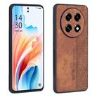 For OPPO A2 Pro 5G AZNS 3D Embossed Skin Feel Phone Case(Brown) - 1