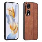 For Honor 90 Pro AZNS 3D Embossed Skin Feel Phone Case(Brown) - 1