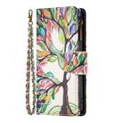 For iPhone 16 Pro Max Colored Drawing Pattern Zipper Phone Leather Case(Tree) - 3