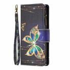 For iPhone 16 Plus Colored Drawing Pattern Zipper Phone Leather Case(Big Butterfly) - 3