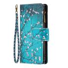 For iPhone 16 Plus Colored Drawing Pattern Zipper Phone Leather Case(Plum Blossom) - 3