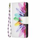 For iPhone 16 Plus Colored Drawing Pattern Zipper Phone Leather Case(Sun Flower) - 3