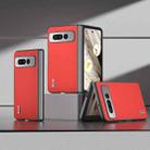 For Google Pixel Fold ABEEL Genuine Leather Luolai Series Phone Case(Red) - 1