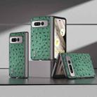 For Google Pixel Fold ABEEL Genuine Leather Ostrich Texture Phone Case(Green) - 1