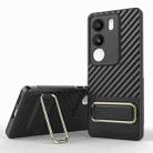 For vivo S17 Wavy Textured Phone Case(Black + Gold) - 1