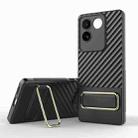 For vivo S17e Wavy Textured Phone Case(Black + Gold) - 1