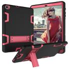 For Samsung Galaxy Tab A 10.1 (2019) T510 Shockproof PC + Silicone Protective Case，with Holder(Black Rose) - 1