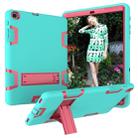 For Samsung Galaxy Tab A 10.1 (2019) T510 Shockproof PC + Silicone Protective Case，with Holder(Green Rose) - 1