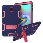 For Samsung Galaxy Tab A 10.5 T590 Shockproof PC + Silicone Protective Case，with Holder(Navy Blue Rose) - 1