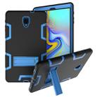 For Samsung Galaxy Tab A 10.5 T590 Shockproof PC + Silicone Protective Case，with Holder(Black Blue) - 1