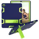 For Samsung Galaxy Tab S5e T720 Shockproof PC + Silicone Protective Case，with Holder(Navy Blue Yellow Green) - 1